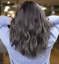 Slate Sophistication: Elegant Grey Hair Transformations Linen Brown Hair, Greyish Brown Hair, Dark Mushroom Brown Hair Color, Dark Ash Hair Color, Ash Grey Hair, Mushroom Hair, Grey Hair Transformation, Balayage Blond, Silver Blonde Hair