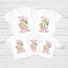 "Family Safari Floral Birthday Shirts, First Birthday, Wild One Birthday, Family Birthday Tee, Matching Birthday Shirts, Safari Birthday Welcome to our shop, Rose Tees Design. We hope you enjoy shopping and browsing through our fun selection of t-shirts. We try out best to provide the best quality for our customers and value your satisfaction before anything else. We hope to make you happy and bring more joy to Esty, while keeping our values high as a small business. 😊 We all hope you have a nice day. Thank you for visiting our website and choosing and trusting us. We love and accept all customers.  HOW TO ORDER  1-) Please, Check and Review all Photos. 2-) Select Your T-Shirt Size and T-Shirt Color from drop down menus. 3-) Choose Your Quantity as much as you want. 4-) Click ADD TO CART. Wild One Shirts Family, Wild One First Birthday Girl, First Birthday Wild One, Birthday Wild One, Matching Birthday Shirts, Wild One Birthday, Tees Design, Floral Birthday, Birthday Girl Outfit