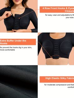 Achieve your fitness goals and improve your posture with the arm shaping compression top with adjustable bra. This top is designed for adults who want to look and feel their best during workouts or everyday activities. Benefits include: Compression technology promotes circulation and reduces muscle fatigue Posture corrector helps align your spine and prevent slouching Slight stretch fabric ensures a comfortable fit for all seasons Easy care instructions - simply hand wash and avoid dry cleaning Stylish solid color design perfect for sports or casual wear Upgrade your wardrobe with this practical and fashionable arm shaping compression top with posture corrector. Invest in your health and confidence today.Patterned:Solid colorApplicable People:AdultSheer:NoFabric:Slight StretchType:RegularS Workout Shapewear With Built-in Padding, High Stretch Push-up Sports Bra With Medium Bust Support, Functional Fitted Nylon Bra, High Stretch Functional Bra With Built-in Support, Fitted Push-up Sports Bra With Medium Bust Support, Nylon Shapewear With Built-in Bra For Workout, Workout Shapewear With Built-in Bra In Nylon, Supportive Fitted Push-up Bra, Fitted Shapewear With Medium Bust Support For Gym