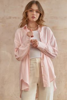 Embrace laid-back vibes with our Summer Striped Shirt. This casual, loose-fitting shirt features a mid-length design in macaron-inspired colors, perfect for adding a touch of charm to your everyday wardrobe. Crafted from 100% cotton, it ensures both comfort and style for daily wear, leisure vacations, or commuting. Whether it's Valentine's Day, a birthday, or Christmas, this shirt makes a thoughtful gift for any occasion. Washing Tip: Hand wash recommended, hang dry. Autumn Shirts, White Dress Party, Summer Stripes, Prom Outfits, Striped Long Sleeve Shirt, Mini Sweater Dress, Vestido Casual, Casual Work, Outfits Casual