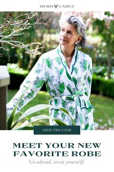 Indulgently soft meets classic timeless style with my Lily of the Valley robe collection. I promise, you won't want to take this robe off. My lounge wear collection makes the perfect gift and is an excellent travel companion. Style, comfort, and elegance - what more could you want from a robe? Shop now. #HeidiCarey #pajamas #robe #loungewear Elegant Spring Home Robe, Summer Floral Print Robe, Green Spring Robe For Loungewear, Green Spring Loungewear Robe, Elegant Green Spring Robe, White Floral Print Robe For Daywear, Robe Loungewear, Pajamas Robe, Kathy Hilton