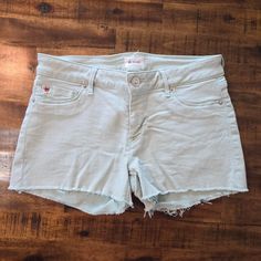 Super Cute Hudson Jean Shorts In Wild Light Green Color Nwot Color: Wild Light Mint Green Size: 27 Raw Fray Edge Hems 5 Pocket Style Zipper Fly Light Green Color, Light Mint Green, Hudson Jeans, Raw Edge, Green Color, Mint Green, Green Colors, Light Green, Jean Shorts