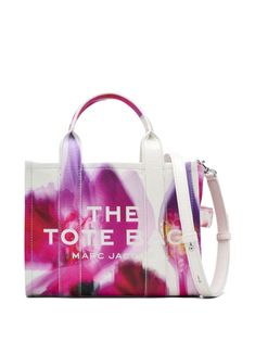 white/multicolour leather grained texture all-over floral print debossed logo to the front appliqué logo silver-tone hardware top zip fastening adjustable detachable shoulder strap two top handles main compartment internal slip pocket internal card slot Marc Jacobs The Tote Bag, Marc Jacobs Tote Bag, Marc Jacobs Tote, Debossed Logo, Small Tote Bag, Chanel 2, Marc Jacobs Bag, The Tote Bag, Small Tote