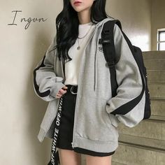 Ingvn - Oversized Hoodies Women Casual Long Sleeve Loose Sweatshirts Female Harajuku Street Fleece Clothes, Harajuku Street, Oversized Hoodies, Style Sweatshirt, Beige Top, Boyfriend Style, Oversize Hoodie, Photo Colour, Black Hoodie