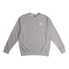 Nike Men Sportswear Club French Terry Crew Gray BV2667-063 (Men's/Casual/Round Neck) Nike Casual Sweatshirt In Athletic Heather, Nike Casual Athletic Heather Sweatshirt, Casual Nike Sweats, Nike Heather Grey Casual Sweatshirt, Nike Casual Sweats For Leisure, Gray Cotton Sports Sweats, Casual Athletic Heather Sweats For Streetwear, Casual Gray Crew Sweats, Gray Crew Neck Casual Sweats