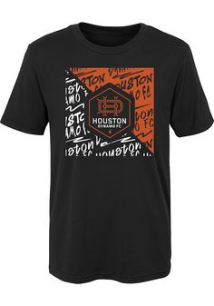 Kids, show your support for your favorite team in this Houston Dynamo Boys Black Short Sleeve Tee! This T-Shirt features a screen print team graphic, so everyone will know you cheer for the HOU Dynamo! This is the perfect Houston Dynamo Boys T-Shirt for wearing from every day to game day. Go Dynamo! Screen print team graphic, Ribbed collar, Double stitched cuffs and hem, Perfect for any young sports fan!, 100% COTTON, Machine Wash Cold, Import, Domestic Black T-shirt With Team Logo For Fans, Black Sporty Sublimation Design For Fan Gear, Sporty Black Sublimation Design For Fan Gear, Black Sublimation Design T-shirt With Team Logo For Streetwear, Black Crew Neck Sublimation Design For Fans, Black Crew Neck Sublimation Fan Gear, Band Merch T-shirt With Graphic Print For Sports, Black Cotton T-shirt With Team Logo, Team-colored Short Sleeve Sublimation Design For Streetwear