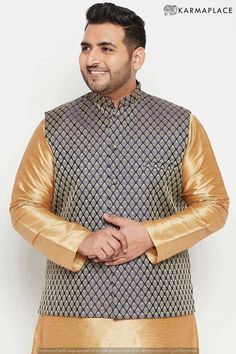 Now shop MEN'S BLENDED SILK WOVEN NEHRU JACKET IN BLUE at a reasonable price on the karma place website.#nehrujacketmen#mensnehrujacket#nehrujacketdesigns#nehrustylejacket#nehrumensjacket#nehrucoatformen#nehrujacketformen Nehru Jacket For Men, Banarasi Brocade, Jacket Store, Blue Weave, Men's Ethnic Wear, Jacket Fabric, Nehru Jacket, Nehru Jackets, Woven Design