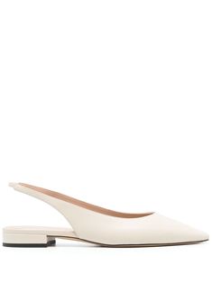 Scarosso pointed-toe Slingback Ballerina Shoes - Farfetch Ballerina Shoes, Slingback Pump, Pump Shoes, Cream White, Design Inspo, Calf Leather, Fashion Branding, Slip On, Pumps