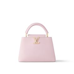 LOUIS VUITTON® - Capucines Bb - Guimauve Cute Purses Designer, Louis Vuitton Pink Bag, Capucines Louis Vuitton, Pink Designer Bags, Louis Vuitton Capucines Bb, Louis Vuitton Purses, Expensive Purses, Tiny Bags, Sac Louis Vuitton