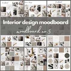 the interior design mood board is made up of photos