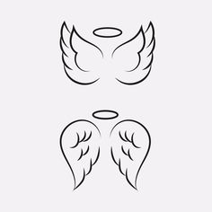 Angel Wings Doodle, Angel Wings Stencil, Angel Wing Outline, Wing Outline, Wings Outline, Angel Wings Images, Skin Doodles, Angel Outline, Winged Stencil