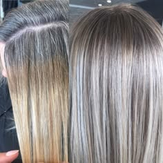 Line Of Demarcation Hair, Platinový Blond, Grey Hair Transformation, Grey Hair Inspiration, Hair Gloss, Hair Color Options, Gray Hair Growing Out, Vlasové Trendy, Hair Trim