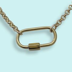 Gold rolo chain with a carabiner that you can open and add your charms to. Metal: Gold-plate over brass chain Large lobster clasp Available in 16", 18", and 20" chain (18" Fits Most) Everyday Chain Link Necklace With Carabiner Clasp, Brass Chain Link Necklace With Lobster Clasp, Everyday Oval Link Necklace With Carabiner Clasp, Everyday Oval Link Charm Necklace With Lobster Clasp, Metal Chain Link Necklace With Carabiner Clasp, Gold Chain Link Necklace With Carabiner Clasp, Everyday Chain Link Necklace With Spring Ring Clasp, Everyday Link Necklaces With Lobster Clasp, Chain Link Necklace With Carabiner Clasp For Gift