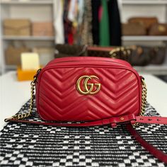 More Photos To Come Tomorrow. Red Gucci Small Camera Bag. Very Good Condition. No Foul Odors. Feel Free To Ask Any Questions. Small Camera Bag, Bags Gucci, Small Camera, Gucci Bags, Red Gold, Gucci Bag, More Photos, Camera Bag, Bag Lady