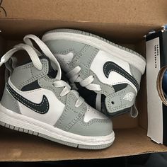 Brand New Worn Once Box Included! 4c Gray Low-top Sneakers With Soft Sole, Gray Casual Sneakers With Soft Sole, Casual Gray Synthetic Jordan Shoes, Casual Gray Sneakers With Soft Sole, Batman Bebe, Toddler Jordans, Baby Jordan Shoes, Toddler Uggs, Kids Shoes Boys