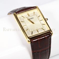 Check out SEIKO Men's Watch Quartz Rectangular Champagne Dial Gold Tone Leather SWR064, the latest item I added on eBay! #eBay #eBaySeller Timeless Rectangular Watch For Everyday Use, Brown Rectangular Jewelry, Classic Brown Rectangular Watch, Brown Rectangular Watch For Formal Occasions, Classic Rectangular Watch Accessories For Formal Occasions, Rectangular Quartz Watches For Everyday Use, Classic Gold Square Watch Accessories, Classic Brown Watch Accessories With Rectangular Dial, Brown Leather Strap Rectangular Watch