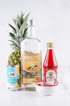 the ingredients to make a pineapple rum recipe