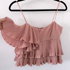 New Without Tag, Never Worn. Size Xs | Blush Pink Make Me An Offer Or Bundle Up To Save More !!! Spring Cami Crop Top For Night Out, Cami Tops For Spring Party, Cami Top For Spring Parties, Spring Party Cami Top, Spring Cami Blouse For Night Out, Feminine Crop Top For Summer Night Out, Feminine Cami Crop Top For Party, Spring Crop Top For Date Night, Feminine Party Cami Crop Top