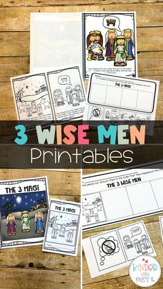 three wise men printables for kids to practice reading and writing with the text 3 wise