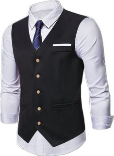 Sleeveless Business Outerwear With Button Closure, Sleeveless Business Vest With Buttons, Business Sleeveless Vest With Buttons, Sleeveless Black Blazer For Business, Sleeveless Black Business Blazer, Sleeveless Business Blazer With Buttons, Formal Black Vest With Pockets, Casual Single-breasted Business Vest, Casual Business Vest With Button Closure