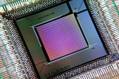 an electronic device is displayed in this close - up photo, with the processor chip visible