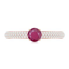 Product Details A gorgeous Ruby Cluster Ring that is sure to make a statement. Featuring a stunning round solitaire ruby at the center surrounded by small round Diamond stones in a pave setting, this party wear ring is crafted in gold. An ideal gift for weddings and anniversaries, it is a timeless piece that will be treasured for years to come. Product Information SKU SHP-RINGS122041681 Width 4 mm Height 4.9 mm Weight 2.56 gm (Approximate) RUBY INFORMATION No.of Stones 1 Pieces Total Weight 0.26 Carat (Approximate) Dimension(approx) Round-4X4 mm-1 Pcs Color Red Cut Brilliant Shape Round Setting Type Other-Setting Quality Grade AAA DIAMOND INFORMATION No.of Stones 96 Pieces Total Weight 0.38 Carat (Approximate) Dimension(approx) Round-0.80X0.80 mm-96 Pcs Color HI Cut Brilliant Shape Round S Classic Ruby Ring With Pave Setting, Red Pave Setting Rings, Red Rings With Pave Setting, Lab-created Ruby Diamond Ring With Prong Setting, Lab-created Ruby Diamond Ring With Accent Stones, Diamond Ring With Center Stone And Lab-created Ruby, Round Diamond Ring With Center Lab-created Ruby, Round Lab-created Ruby Ring, Lab-created Ruby Ring