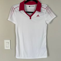 Nwot, For Tennis Short Sleeve Top Please Check Pictures For Measurements Sporty White Activewear For Golf, Casual White Tennis Activewear, White Sportswear Tops For Tennis, White Tennis Top Sportswear, White Athleisure Activewear For Golf, Sporty White Tennis Tops, White Three Stripes Activewear For Sports Season, White Three-stripes Activewear For Sports Season, White Moisture-wicking Tops For Tennis