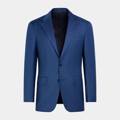 Cut to a tailored fit, this mid-blue jacket features notched lapels, straight flap pockets, and a natural shoulder. Biella Italy, Blue Jacket, Flap Pocket, Havana, Suit Jacket, Trousers, Slim Fit, Italy, Pure Products