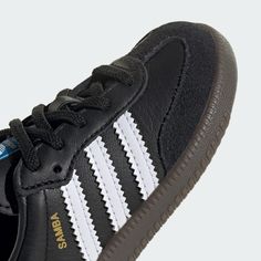 👟adidas Samba OG Shoes Kids - Black | Kids' Lifestyle | adidas US👟 Leather Low-top Sneakers With Soft Sole, Adidas Sneakers With Rubber Toe Cap, Adidas Samba Og, Samba Og, Adidas Kids, Baby Sneakers, Adidas Samba, Adidas Online, Black Kids