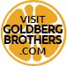 the visit goldberg brothers com logo is shown in black and yellow on a white background