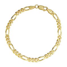 Circumference: 8 1/2 InchJewelry Closure: Lobster ClaspLink Construction: HollowStone: No StoneMetal Color: YellowChain Length: 8 1/2 InchChain Width: 4.93 MillimetersChain Gauge: 012Metal: 18k GoldChain Construction: FigaroCare: Polishing ClothCountry of Origin: Imported Gold Figaro Chain Link Bracelets, Gold Link Bracelets With Figaro Chain, Gold Bracelet With Figaro Chain, Gold Figaro Chain Bracelet, Bracelets Chain, Chain Bracelets, Figaro Chain, Figaro Chains, Watch Chain