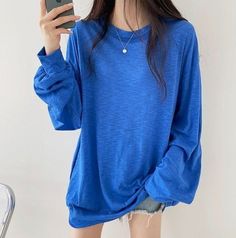 Woman's Summer Sheer Cotton Overfit Sweatshirts Size One size, Overfit, good for US size 4-12 Fabric and Care Cotton 60% Modal 40% Machine washable and tumble dry in low temperature Made in S Korea Long Sleeve Cotton Workout T-shirt, Oversized Long Sleeve Athleisure T-shirt, Go-dry Crew Neck Tops For Fall, Casual Long Sleeve Stretch T-shirt, Comfortable Long Sleeve Tops For Spring, Casual Blue Long Sleeve Top For Winter, Moisture-wicking Long Sleeve Tops For Fall, Fall Moisture-wicking Relaxed Fit Top, Moisture-wicking Relaxed Fit Top For Fall