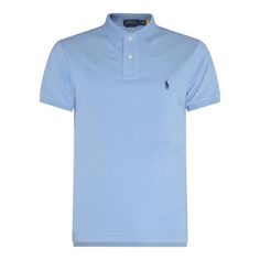 Logo Polo Shirt from Ralph LaurenComposition: 100% Cotton Classic Blue T-shirt For Work, Classic Blue T-shirt For Casual Work, Fitted Ralph Lauren Collared T-shirt, Casual Slim Fit Polo Collar Shirt, Ralph Lauren Fitted Polo Collar T-shirt, Ralph Lauren Blue Polo Collar Shirt, Ralph Lauren Short Sleeve Polo Shirt, Ralph Lauren Fitted Polo T-shirt, Ralph Lauren Polo Collar Top For Summer