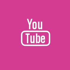 a pink background with the words you tube on it in white font, against a bright pink background