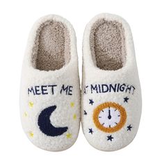 PRICES MAY VARY. High-Quality Materials:Meet Me At Midnight Slippers Are Made Of Soft Plush Fabric, Easily Slip On And Off, Keeps Your Feet Warm.Soft Plush Fluffy Upper Provides You A Cozy,Cute Moon Will Bring You A Good Mood. Variety Of Styles And Sizes:The Meet Me At Midnight Slippers Are Soft Fuzzy Slippers Have High-Density Memory Foam And Can Be Worn By Women/Men Of All Ages. If Your Feet Are Wide Or In Between Sizes, We Recommend Buying One Size Up. Cartoon Slippers Design:Cute Shape Makes Pretty Slippers, Meet Me At Midnight, Fuzzy Slides, Cozy Shoes, White Slippers, Trendy Patterns, Indoor Outdoor Slippers, Comfortable Slippers, Outdoor Slippers