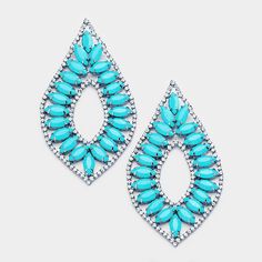 These Big Turquoise Fun Fashion Earrings are perfect for your pageant runway or any day you are feeling your inner fashion diva!  $26 | More fun fashion earrings here: https://www.lmbling.com/fun-fashion-earrings  #funfashionearrings #pageantearrings #fashionearrings #turquoiseearrings #bigturquoiseearrings Fashion Diva, Diva Fashion, Turquoise Earrings