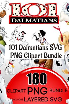 the 101 dalmatians svg clipart bundle