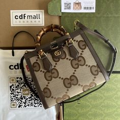 gg Diana Jumbo gg Small Tote Bag Camel And Ebony Jumbo gg Canvas For Women 11in/27cm