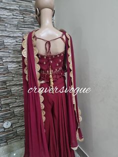 This is designer 3 piece dress. This is 3 piece dress. Top is embellished woth zardozi embroidry Dupatta with lace border Plazzo georgette fabric with inner Custom to order All sizes are available A quality fabric is always used by us to satisfy our customers. During customization we are in touch with the messages of the customer. Stitching  For stitched dresses you can chose from size chart or can message us for customization.our team will send you size chart for customization. Feel free to con Embellished Georgette Palazzo Set For Reception, Unstitched Embellished Georgette Palazzo Set, Unstitched Embellished Sharara In Georgette, Unstitched Embellished Georgette Sharara, Designer Floor-length Georgette Palazzo Set, Embellished Anarkali Style Georgette Palazzo Set, Georgette Palazzo Set With Dabka Work For Reception, Reception Georgette Palazzo Set With Mirror Work, Georgette Palazzo Set With Mirror Work