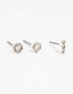 Be spoiled for choice with this sparkling 5-pack of stud earrings, featuring chic pearls and diamante detailing. The timeless, versatile styles are perfect for creating a unique look or for an instant style boost. Material: Crystal Dimensions: Length 11 mm x Width 2 mm Feature Dimensions: Smallest Earring Length 3 mm x Smallest Earring Width 3 mm | Lovisa Pearl & Diamante Earrings 5-Pack, Clear Diamante Earrings, Small Earrings, Sparkle, Stud Earrings, Crystals