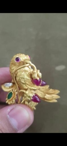 Excited to share this item from my #etsy shop: 18k Gold Bird Ring with Emerald Ruby Diamond, Carved Bird Ring with solitaire diamond Ruby Emerald Traditional Gold Rings With Center Stone, Bird Rings, Statement Rings Diamond, Amethyst Color, Blue Sapphire Diamond, Citrine Ring, Gold Dipped, Ruby Diamond, 22k Gold