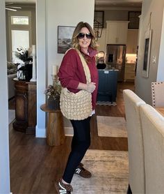 CLICK THE PHOTO TO SHOP! || Fall fashion, fall outfit ideas, fall fashion 2024, fall outfits, cute fall outfits, fall outfits 2024, fashion blog, style blog, Burgundy sweatshirt, black leggings, quilted purse, retro aviators, white tshirt, leopard tennis shoes Leopard Tennis Shoes, Quilted Purse, Quilted Purses