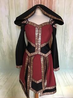 Celtic dress for fantasy larp | Etsy Fitted Costume For Fantasy And Cosplay Events, Fitted Costumes For Cosplay, Fantasy Costume Accessories For Halloween Role Play, Fantasy Role Play Costume Accessories For Halloween, Fitted Gothic Costumes For Fantasy Events, Fantasy Costume Accessories For Halloween, Fantasy Halloween Costume Accessories For Role Play, Fitted Costume Accessories For Cosplay And Fantasy Events, Fantasy Halloween Costumes For Role Play