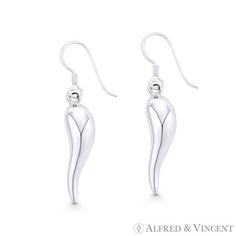 The featured earrings are cast in .925 sterling silver and showcase hollow Italian horn charms finished with hook posts for an easy fit. Your purchase include a 30-Day Exchange or Money-Back Guarantee & Free US Shipping. Please email us for more information regarding this listing. Size: one size.  Color: Metal Type.  Gender: female.  Age Group: adult. Italian Horn, Luck Charm, Fish Hook Earrings, Luck Charms, Fish Hook, Evil Eye, Womens Bracelets, Types Of Metal, Horn