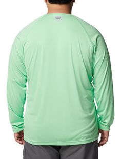 Crafted of a soft, moisture-wicking, quick-drying fabric with a sporty sleeve graphic, this UPF 50 tech tee will keep you dry, comfortable and protected during long hours on the water. 100% polyester Flat crewneck Sleeve graphic Omni-Wick high-performance moisture wicking technology Omni-Shade UPF 50 sun protection Long sleeves Straight hem Machine wash; imported Long Sleeve Moisture-wicking T-shirt For Outdoor, Outdoor Long Sleeve Moisture-wicking T-shirt, Green Breathable Tops For Outdoor, Sporty Green Tops For Outdoor Activities, Moisture-wicking Long Sleeve Recycled Polyester Tops, Long Sleeve Moisture-wicking Recycled Polyester Tops, Green Moisture-wicking T-shirt For Outdoor, Moisture-wicking Long Sleeve Tops In Recycled Polyester, Green Sporty Tops For Outdoor