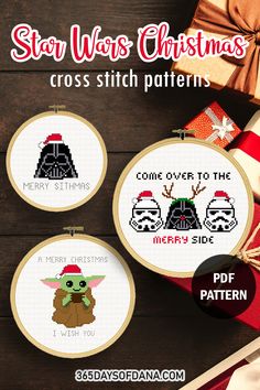 cross stitch patterns for christmas with star wars characters