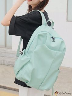 BirdinBag - 15.6-inch Unisex Laptop Backpack in Green - Ideal for Travel, Shopping, and Sports Casual High-capacity Backpack For Outdoor Activities, High-capacity Standard Backpack For Everyday Use, Functional High-capacity Backpack For Everyday Use, High-capacity Casual Backpack, Casual High-capacity Backpack, High-capacity Travel Backpack, Green Portable Bags For Students, Green Large Capacity Bag For Students, Green Large Capacity Student Bag