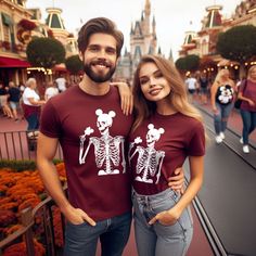 This Theme Park tee is a super-soft, baby-knit t-shirt looks great on both men and women. It is an updated unisex tee that's printed with high quality ink, which fits like a well-loved favorite. Made from 100% cotton, the double-stitched neckline and sleeves give it more durability. It's part of the Bella and Canvas line, so it's softer and more fitted than other tee styles. It's also preshrunk, but can size down a half size if dryed in high heat. SIZING GUIDE (chest width AROUND in inches - Measure around chest at largest part) *Shirts are UNISEX sizing.* S: 36 M: 40 L: 44 XL: 48 2XL: 52 3XL: 56 PRODUCT CARE Feel free to wash, dry or hang any of our products as you normally would the rest of your wardrobe! Specific care instructions are printed by the manufacturer onto the tag however! SP Plus Size Vacation, Disney Halloween Shirts, Disney Vacation Shirts, Disney World Shirts, Skeleton Shirt, Family Shirt, Soft Baby, Vacation Shirts, Knitted Tshirt