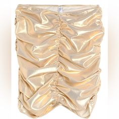 New Lisa Marie Fernandez Mini Skirt In Gold. Size 2 Which Is A Size Medium. Matching Swimsuit In Closet. Make It A Set! All Offers Considered. Party Skort With Ruched Stretch, Ruched Mini Skort For Party, Party Skort With Ruched Stretch Design, Stretch Ruched Skort For Party, Gold Mini Skirt For Summer, Ruched Mini Skirt For Party, Lisa Marie Fernandez, No Frills, Make It