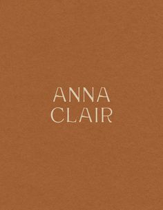 an orange book cover with the words anna clair written in white on it